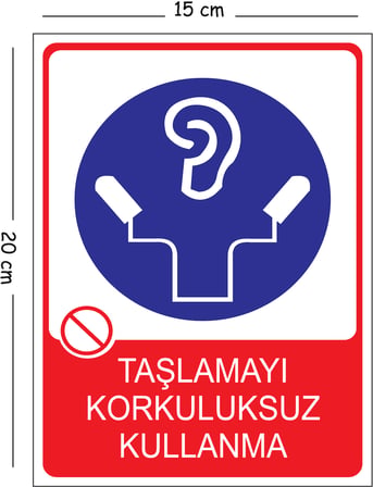 Metal Taşlamayı Korkuluksuz Kullanma 3 15x20 cm Uyarı İş Güvenliği Levhası