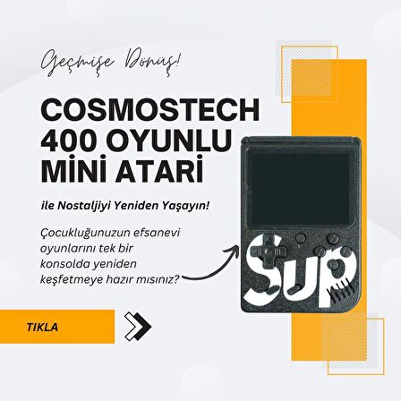 Cosmostech Sup Game Box Plus 400 Oyunlu Taşınabilir Mario Oyunlu Retro El Atarisi Beyaz