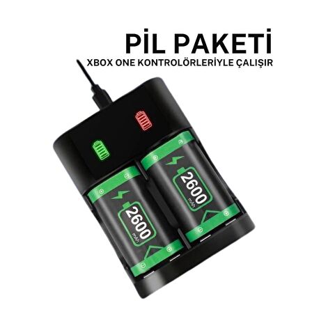 Cosmostech XBOX Series S ve X / X-ONE ve S Controller Dual Charging Station, Çoklu 2600 mAh 2 Adet Bataryalı Şarj Kiti X018