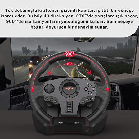 Cosmostech PXN V900 Gaming Racing Wheel PC, PS4, PS3, Switch, Xbox ONE, Xbox Series X/S Uyumlu Oyuncu Direksiyonu