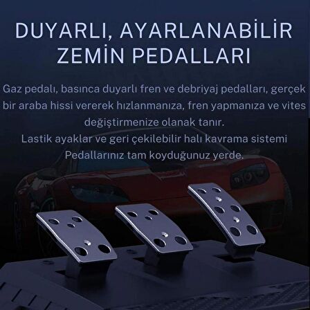 Cosmostech PXN V9 Gaming Racing Wheel 3 Pedallı ve Vitesli PC, PS4, PS3, Switch, Xbox ONE, Xbox Series X/S Uyumlu Oyuncu Direksiyonu