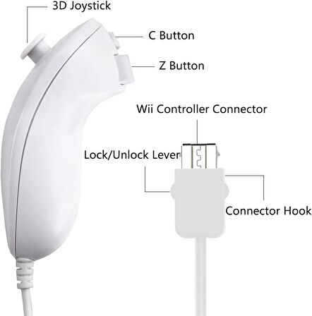 Cosmostech Nintendo Wii Uyumlu Nunchuk Controller Oyun Kolu Gamepad