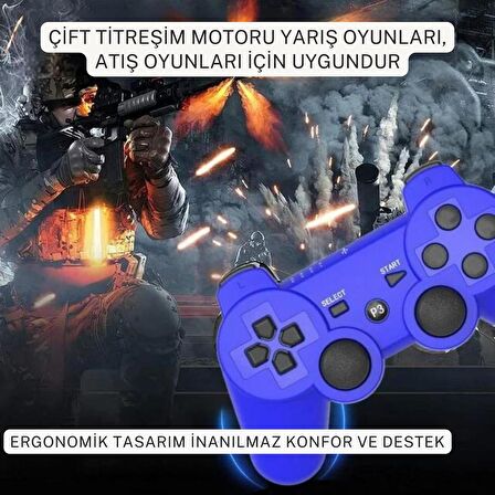 Cosmostech P3 Doubleshock PS3 Playstation 3 için Uyumlu Kablosuz Titreşimli Oyun Kolu Gamepad Joystick Controller Mavi