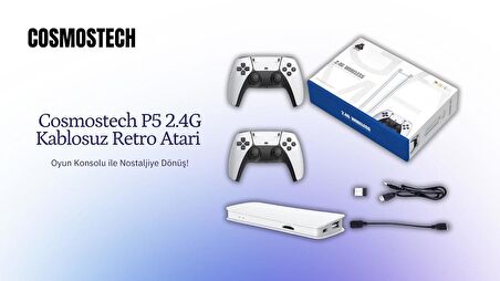 Cosmostech P5 2.4G Wireless Kablosuz Controller , 3D 4K HD Klasik Retro Atari Video Game Oyun Konsolu