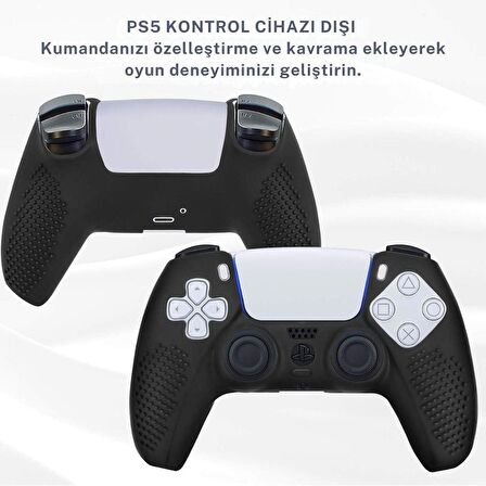 Cosmostech PS5 Controller Joystick Oyun Kolu Gamepad Uyumlu Silikon + 8'li Analog Koruyucu S