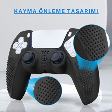 Cosmostech PS5 Controller Joystick Oyun Kolu Gamepad Uyumlu Silikon + 8'li Analog Koruyucu S