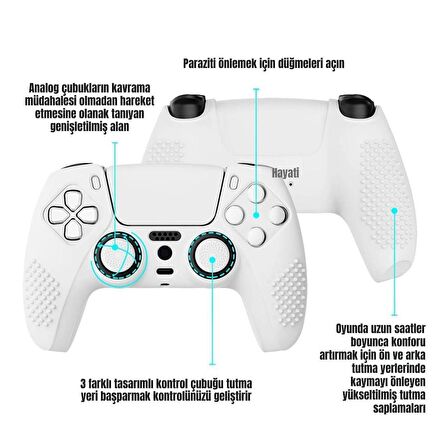 Cosmostech PS5 Controller Joystick Oyun Kolu Gamepad Uyumlu Silikon + 8'li Analog Koruyucu B