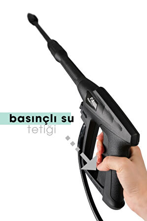 VCR-100P Yüksek Basınçlı Oto Yıkama Makinesi - 150 Bar Hortumlu ve Sprey Tabancalı