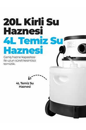 RLZ-208 Buharlı Temizlik Robotu Vakumlu Halı Koltuk Yıkama 1200W 18 Kpa 5 Fonksiyonlu