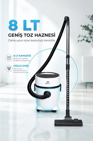 ES-07 Panda Islak & Kuru Elektrikli Süpürge | 1000W Güçlü Motor | HEPA Filtreli | Toz Torbasız