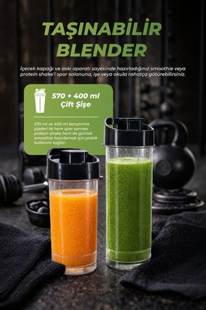 YH-1200 Kişisel Blender – 600W Güçlü & Taşınabilir Smoothie Makinesi