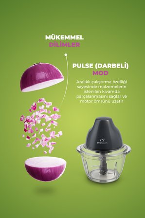 YH-11 Cam Hazneli Rondo – Dokunmatik Çalışma – Paslanmaz Çelik Bıçak – 2 Fonksiyonlu