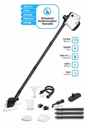 PiranTech CB- 02A  Buharlı Temizlik Makinası - Buharlı Temizleyici - Floor Max Set