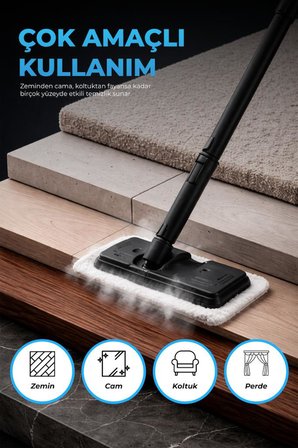 PiranTech CB- 02A  Buharlı Temizlik Makinası - Buharlı Temizleyici - Floor Max Set