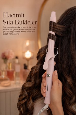 KS-325 Profesyonel 25mm Saç Maşası - Doğal Su Dalgaları ve Bukle Yapıcı