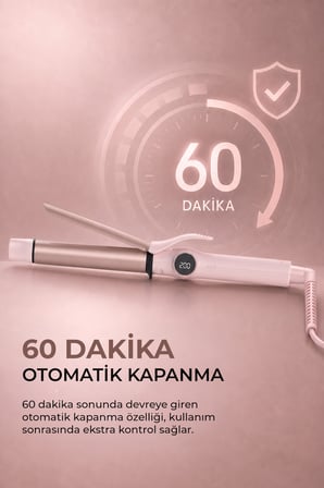 KS-625 Profesyonel Dijital Saç Maşası 25 mm, LED Ekranlı, 140-200°C Isı Ayarlı