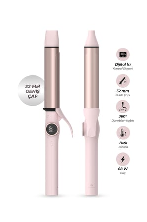 KS-632 Profesyonel Dijital Saç Maşası 32 mm, LED Ekranlı, 140-200°C Isı Ayarlı