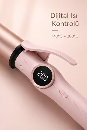 KS-632 Profesyonel Dijital Saç Maşası 32 mm, LED Ekranlı, 140-200°C Isı Ayarlı