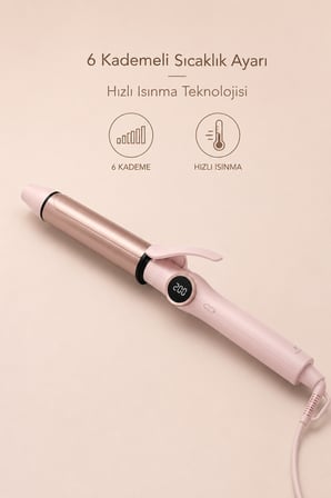 KS-632 Profesyonel Dijital Saç Maşası 32 mm, LED Ekranlı, 140-200°C Isı Ayarlı