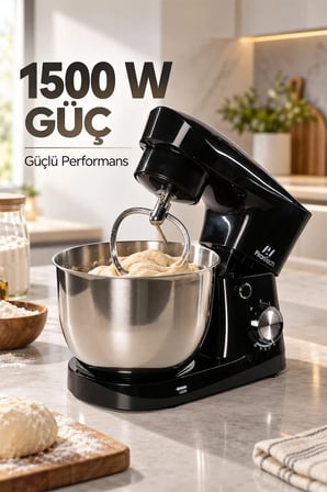 YH-21 Chefis Stand Mikser 1500W 5 L Paslanmaz Çelik Hazne 10 Kademeli Hamur Yoğurma ve Çırpma Makinesi