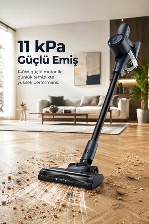 ES-98 Kablosuz Dikey Süpürge 11 kPa Güçlü Emiş HEPA Filtreli Şarjlı Süpürge