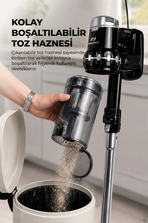 EK-200 Toz Torbasız Kablolu Dikey Süpürge