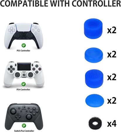 Cosmostech PS5 Controller Joystick Oyun Kolu Gamepad Uyumlu - 8'li Analog Koruyucu M