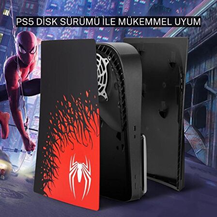 Cosmostech PS5 CD Sürüm Uyumlu - Spider - Man 2 Desenli Konsol Faceplate Shell Covers Kapakları