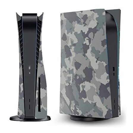 Cosmostech PS5 CD Sürüm Uyumlu - Army Kamuflaj Desenli Konsol Faceplate Shell Covers Kapakları