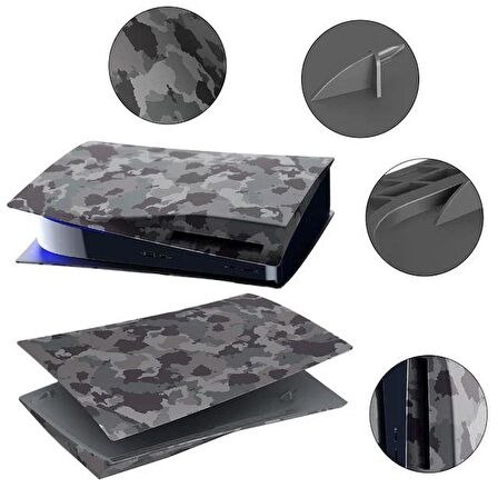 Cosmostech PS5 CD Sürüm Uyumlu - Army Kamuflaj Desenli Konsol Faceplate Shell Covers Kapakları