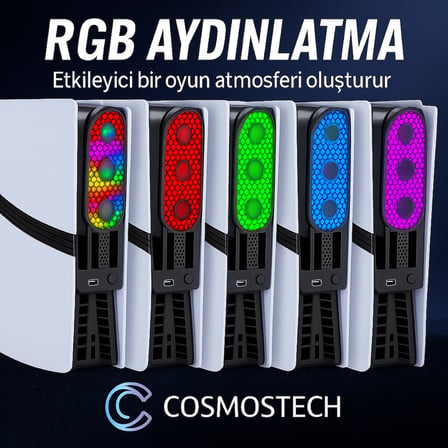 Cosmostech JYS RGB Cooling Fan PS5/PRO Slim Disc-Dijital Versiyon