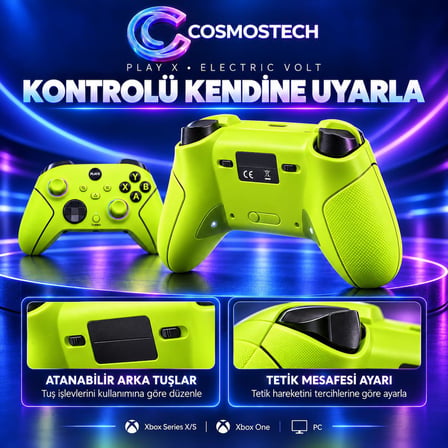 Cosmostech Play X Revolution Unlimited CS-085 2.4G Kablosuz Oyun Kolu – Xbox Series X/S Xbox One PC Uyumlu Wireless Gamepad Electric Volt
