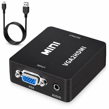 Cosmostech CS-1452 HDMI to VGA Görüntü Dönüştürücü Adaptör – HDMI Giriş VGA Çıkış Video Converter Siyah