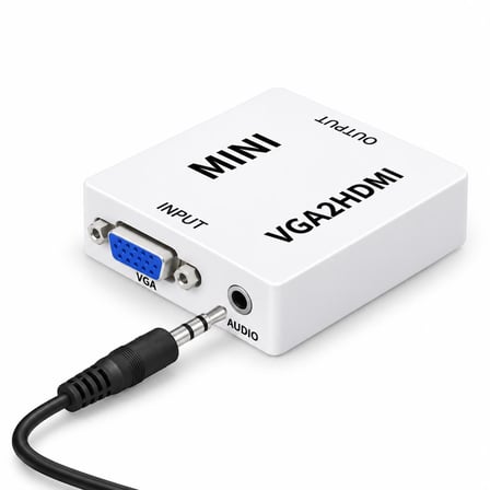 Cosmostech CS-1453 VGA to HDMI Görüntü Dönüştürücü Adaptör – VGA Giriş HDMI Çıkış Video Converter Beyaz