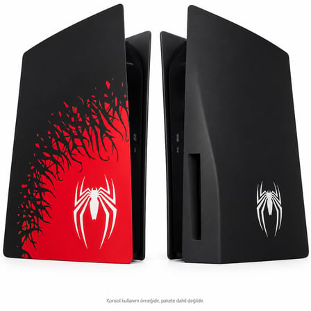 Cosmostech PS5 Fat CD Edition Uyumlu Konsol Koruyucu Kapak Seti CS5-025 – PlayStation 5 CD Sürüm Yan Panel Faceplate Spider Desenli