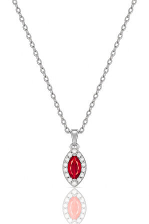 Minera Serisi 925 Ayar Gümüş Pırlanta Modeli Zirkon Taşlı Mekik Kolye