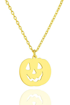 Yeni Yıl Halloween Bal Kabağı 925 Ayar Gümüş Kolye