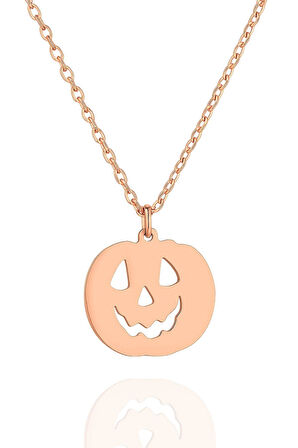 Yeni Yıl Halloween Bal Kabağı 925 Ayar Gümüş Kolye