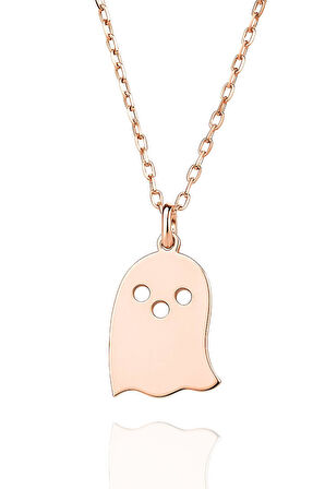 Yeni Yıl Halloween Hayalet 925 Ayar Gümüş Kolye
