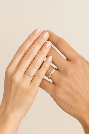  6 Mm Sade Bombeli Gümüş Alyans Söz Nişan Yüzüğü 925 Ayar Yüzük 1 Adet