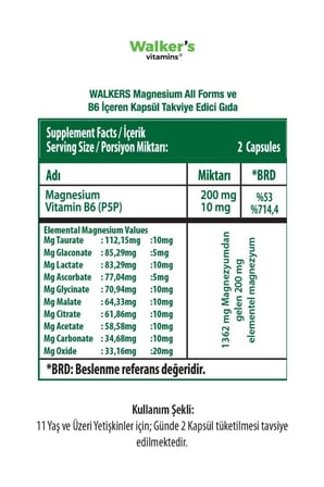 Magnezyum All Forms (SİTRAT, MALAT, BİSGLİSİNAT, TAURAT, LAKTAT, ASKORBAT, GLUKONAT, ASPARTAT, B6)