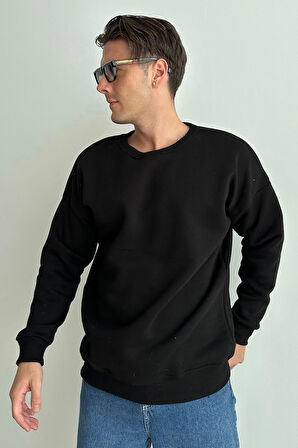 Erkek Bisiklet Yaka Oversize Sweatshirt