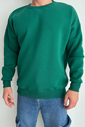 Erkek Bisiklet Yaka Oversize Sweatshirt