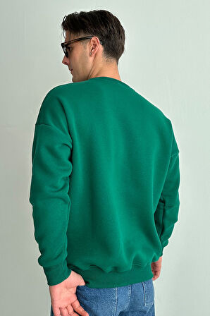 Erkek Bisiklet Yaka Oversize Sweatshirt