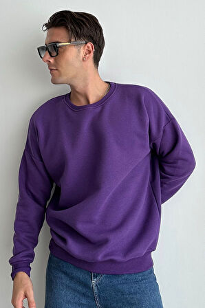 Erkek Bisiklet Yaka Oversize Sweatshirt