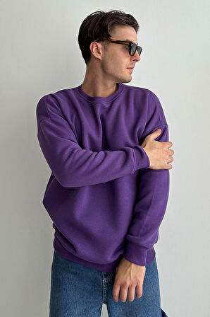 Erkek Bisiklet Yaka Oversize Sweatshirt