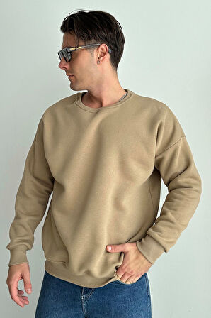 Erkek Bisiklet Yaka Oversize Sweatshirt