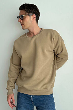 Erkek Bisiklet Yaka Oversize Sweatshirt