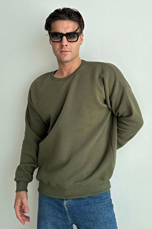 Erkek Bisiklet Yaka Oversize Sweatshirt