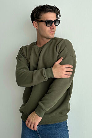 Erkek Bisiklet Yaka Oversize Sweatshirt